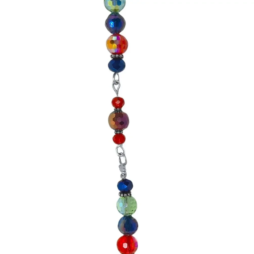 Artisan Ceramic Heart Beaded Suncatcher Vibrant Colorful Crystals Diffuser NEW